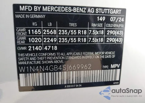 2025 Mercedes-Benz Gla 250 4Matic z USA, uszkodzony, nr VIN W1N4N4GB4SJ669962